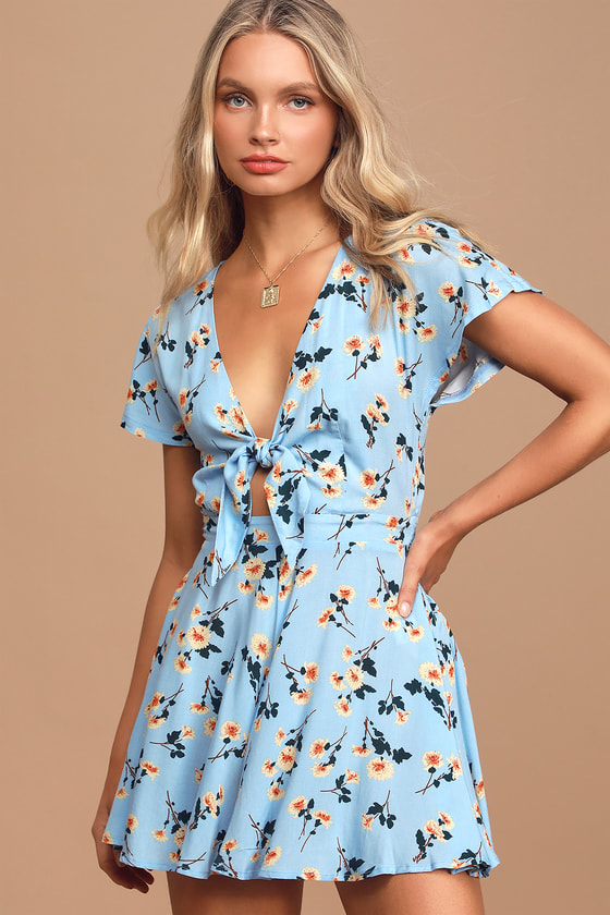 blue flower romper