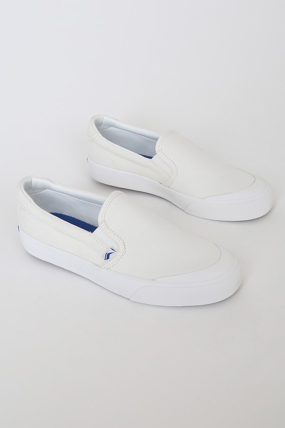 Keds Crew Kick 75 - Slip-On Sneakers - White Canvas Sneakers - Lulus