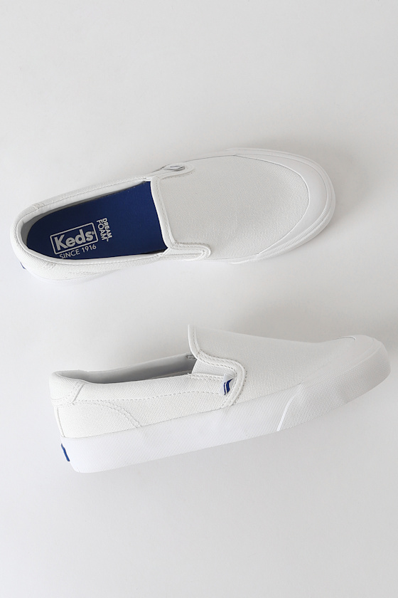 [ KEDS ]★CREW KICK 75 CANVAS Keds Crew Kick 75 - Slip-On Sneakers - White Canvas Sneakers