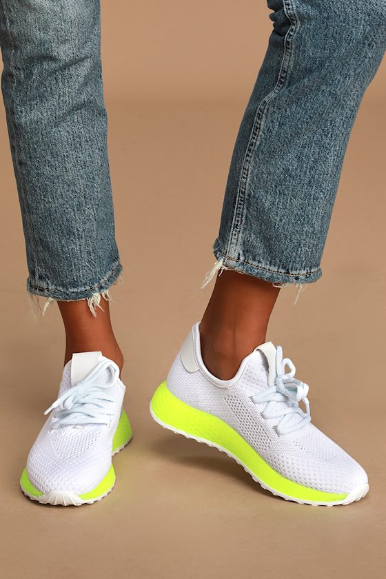Rhylynn White Knit Sneakers 1