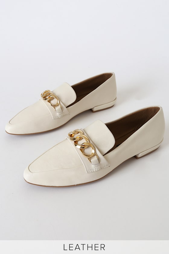 Hersh White Leather Loafers 2