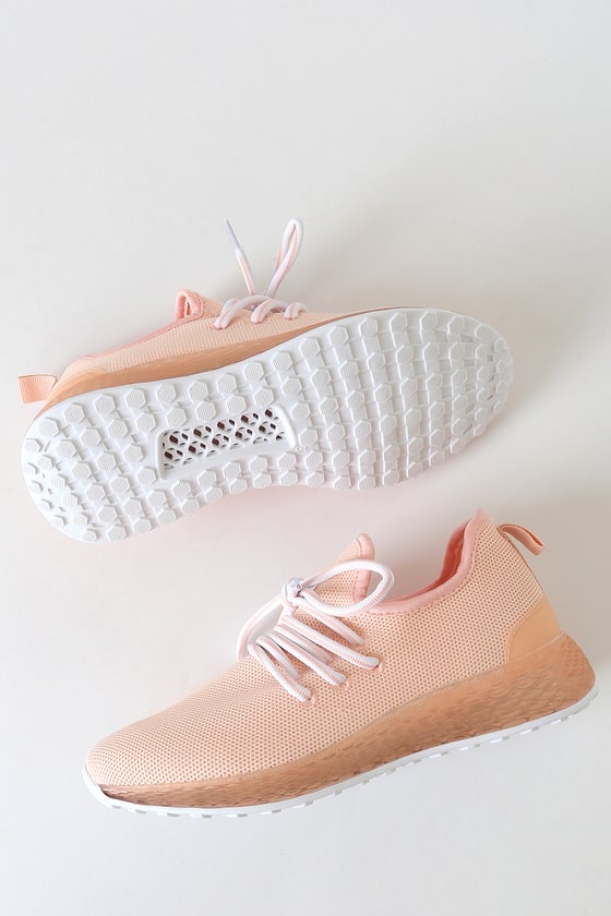 Cute Blush Sneakers Knit Sneakers Lace Up Sneakers Lulus
