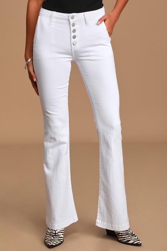 white mid rise jeans