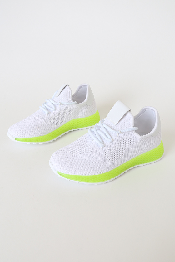 Rhylynn White Knit Sneakers 2