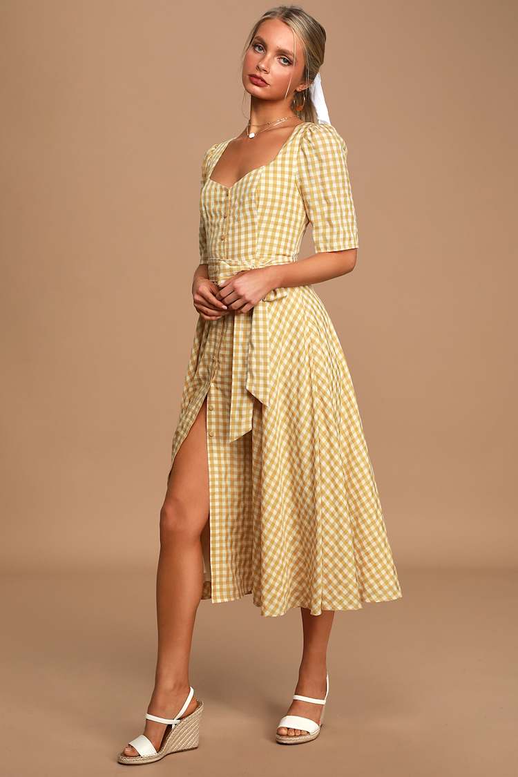 white christmas dresses Khaki Gingham Lulu Dress – Classic Whimsy