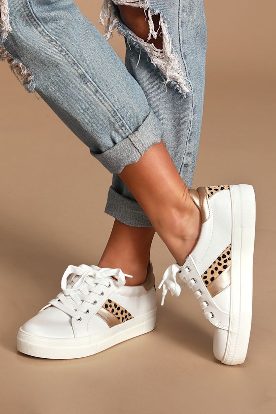 irving mesh and cheetah calf hair stripe sneaker