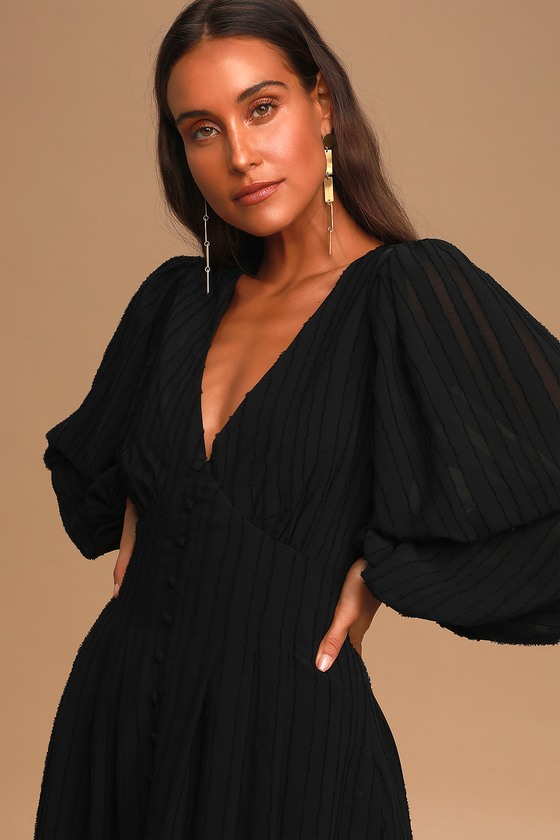 long sleeve button front dress