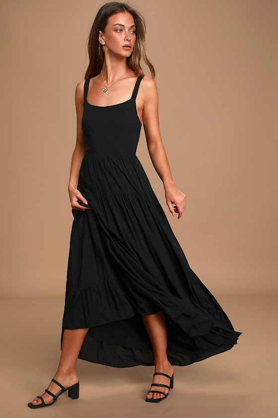 black tie maxi dress