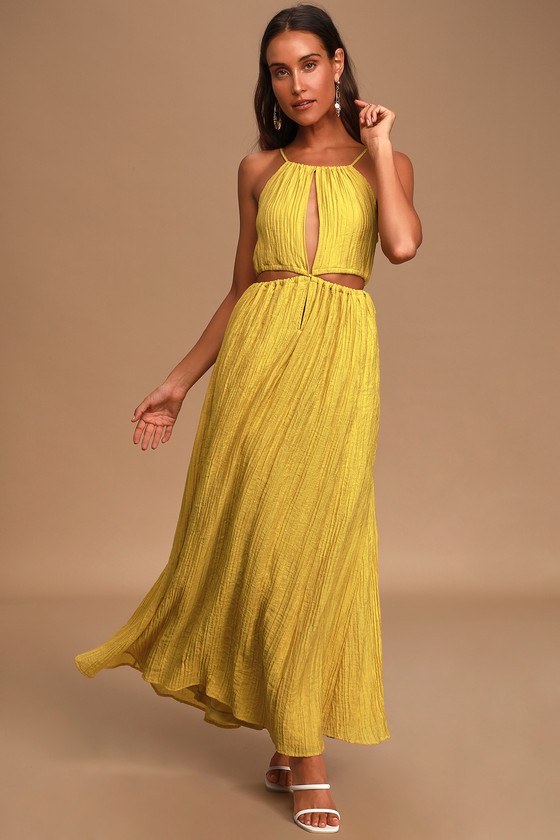 Cute Mustard Yellow Dress - Cutout Maxi Dress - Maxi Dress - Lulus