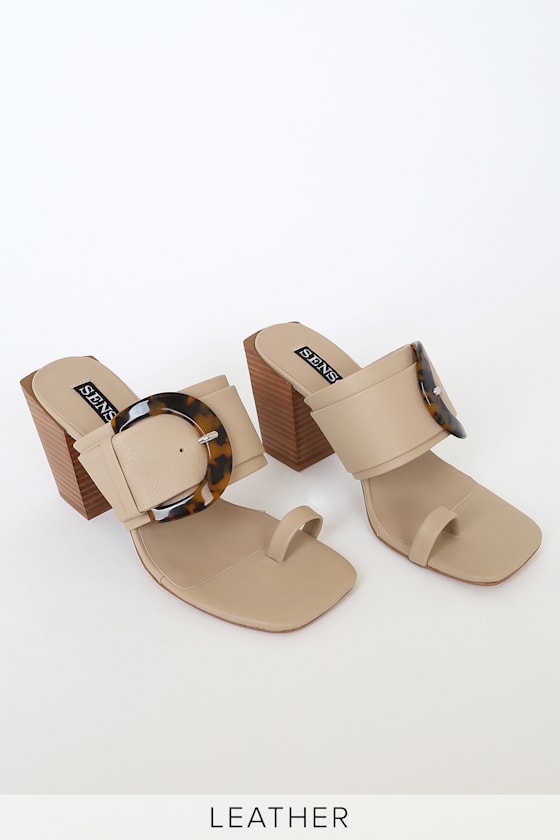 West I Butterscotch Leather High Heel Sandals 1