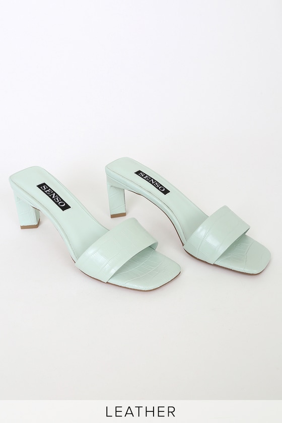 Senso Maisy VII Elderflower - Green Slide Sandals - Block Sandals - Lulus