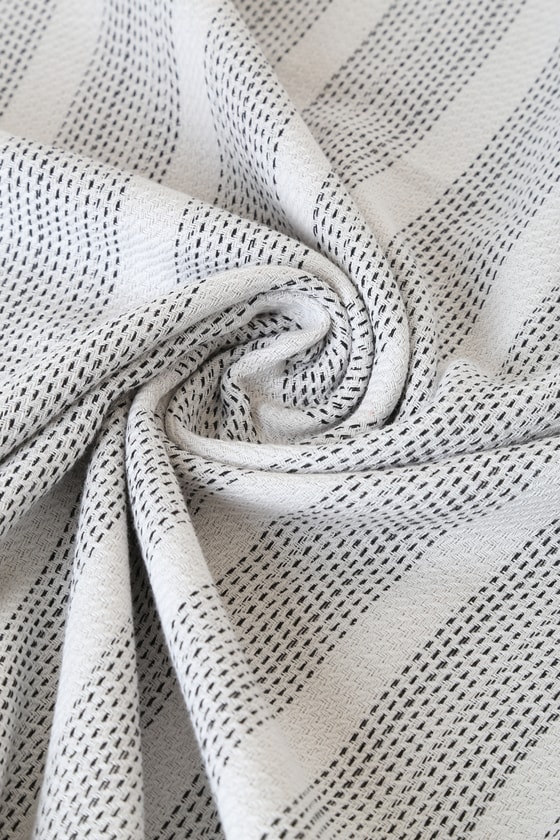 Slowtide Dylan - Grey Multi Striped Blanket - Beach Blanket - Lulus