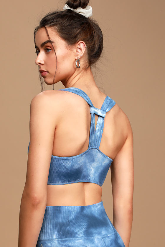 On The Radar Blue Tie-Dye Medium Impact Sports Bra 5