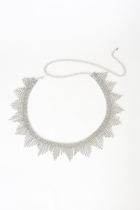 Glam Silver Belt Rhinestone Belt Rhinestone Fringe Belt Lulus