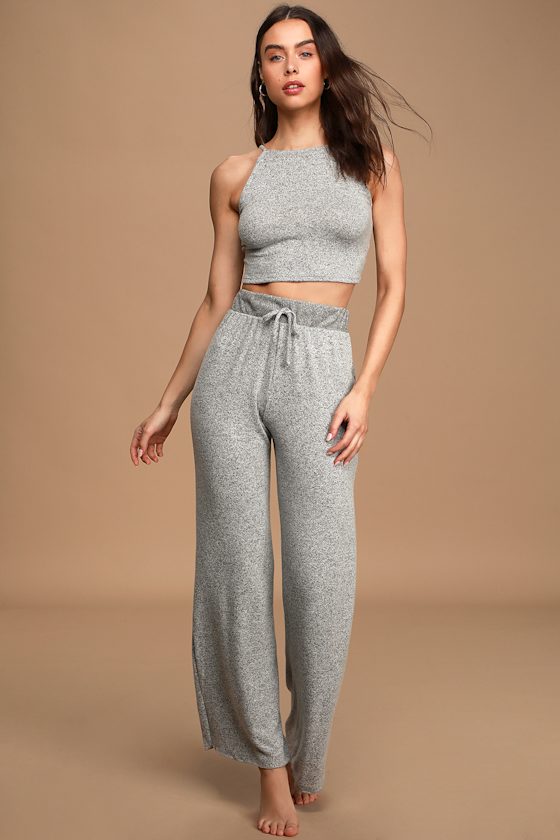 Be Cozy Heather Grey Cropped Tank Top 1
