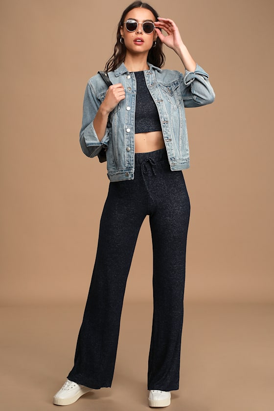 Be Cozy Navy Blue Drawstring Lounge Pants 1