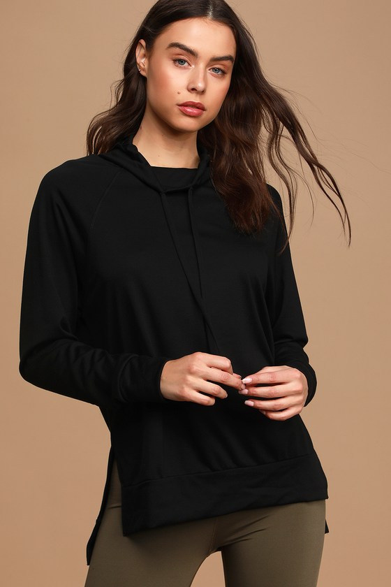 Black Sweater - Cowl Neck Sweatshirt - Tunic Pullover Sweater - Lulus