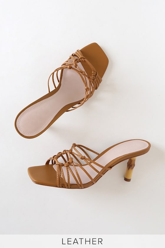 Dileni Nude Nappa Leather High Heel Sandals 4