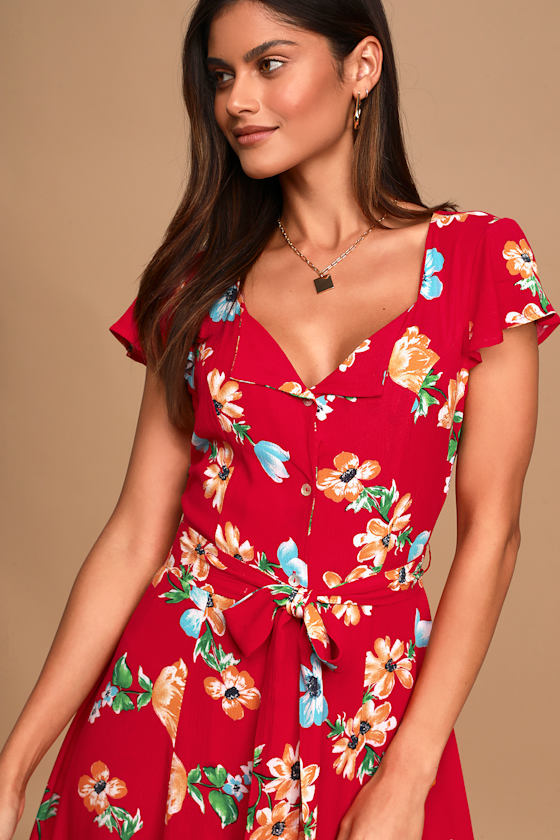 Ruby Floral Button Dress main image 1