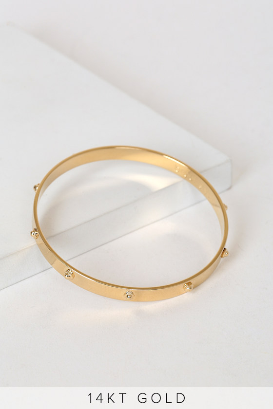 Quinn 14k Gold Bangle Bracelet 2