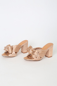 Dorothea Rose Gold Knotted High Heel Sandals 5