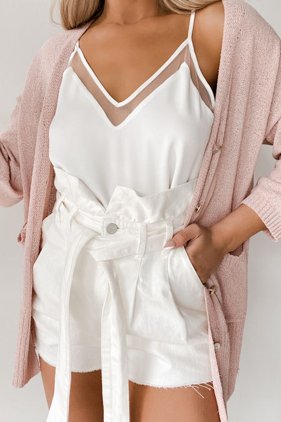 Cute Tank Top - White Cami - White Mesh Cami - Mesh Tank Top - Lulus