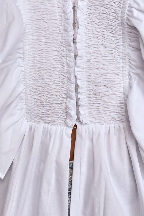 In A Ruffle White Ruffled Hook and Eye Top - thumbnail 5