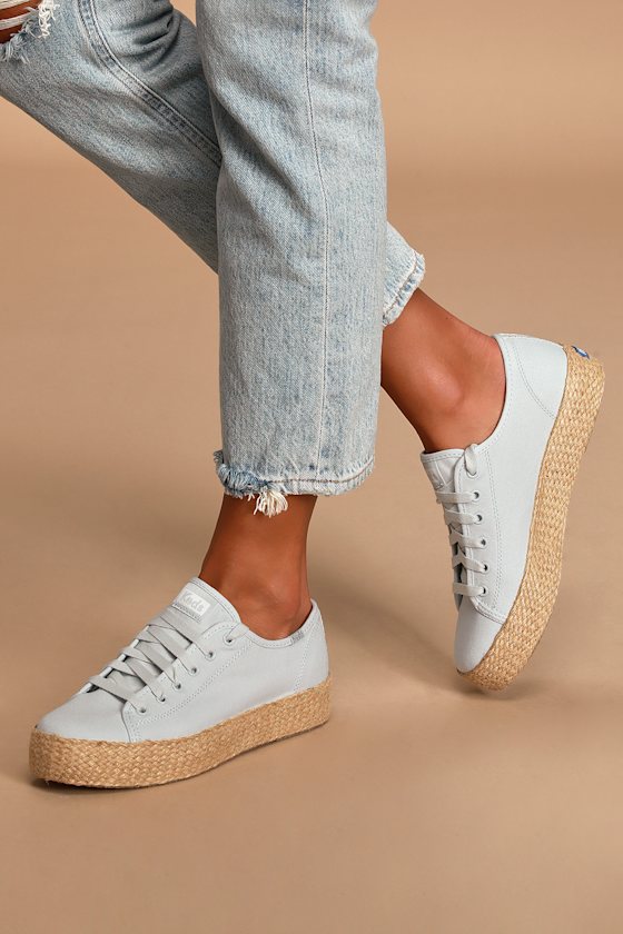 Keds Triple Kick Blue Jute Sneakers Platform Sneakers Lulus