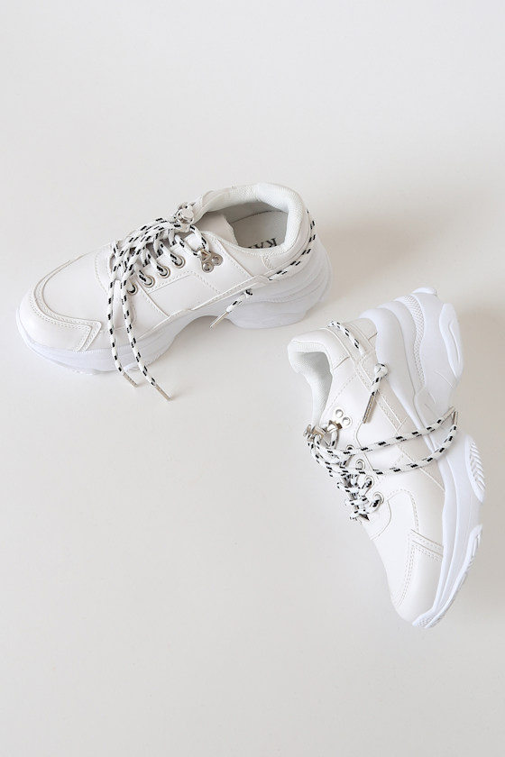 Ibiza White Chunky Sole Sneakers 4