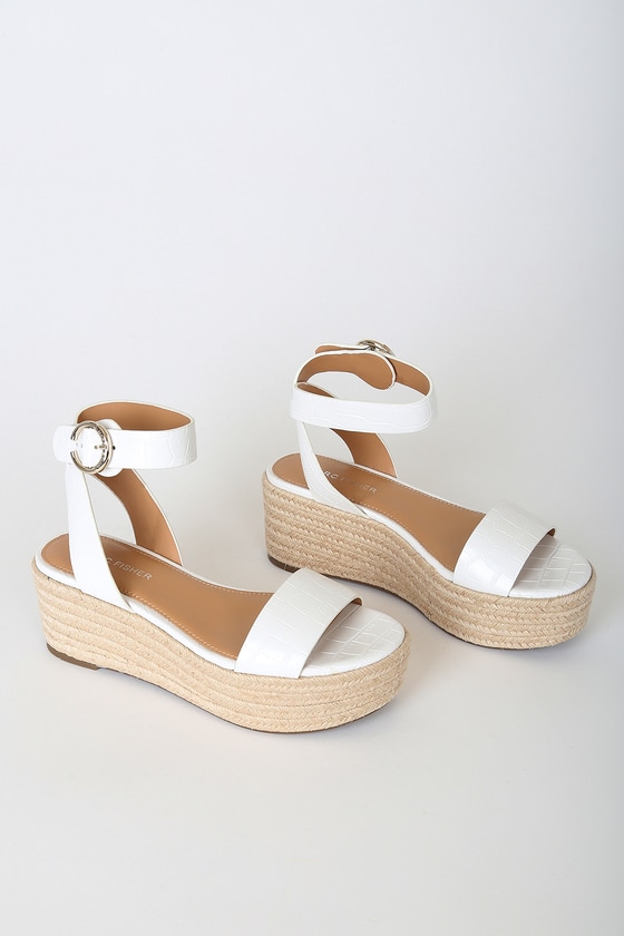 white espadrille flatform