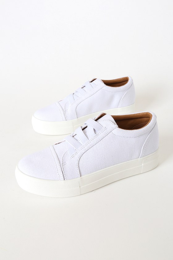 Report Rowdy - White Sneakers - Lace-less Sneakers - Slip-Ons - Lulus