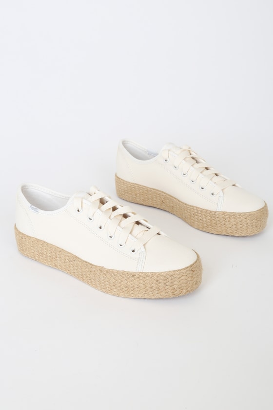 triple kick white flatform sneakers