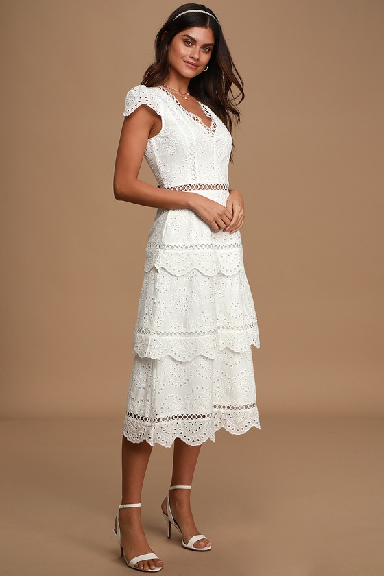 white eyelet dress