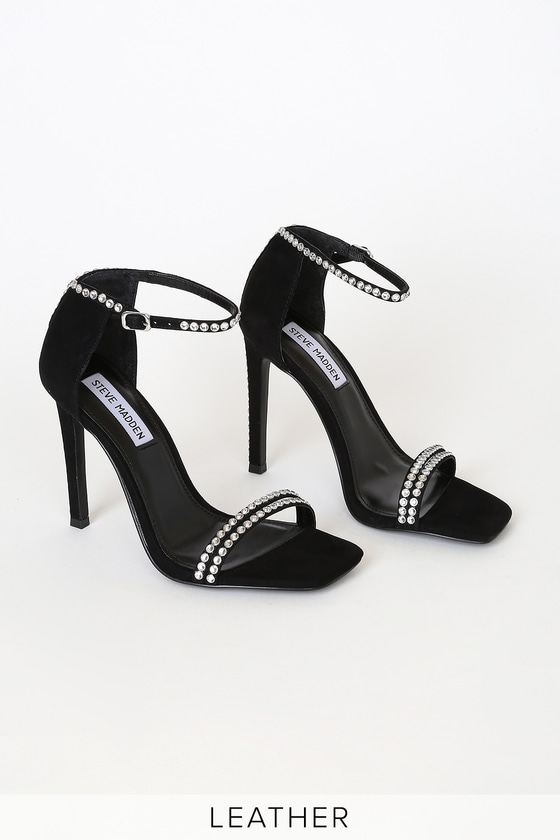steve madden black suede heels