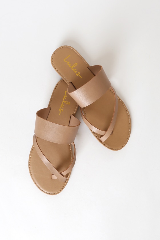 Cute Nude Sandals - Nude Flat Sandals - Toe-Thong Sandals - Lulus