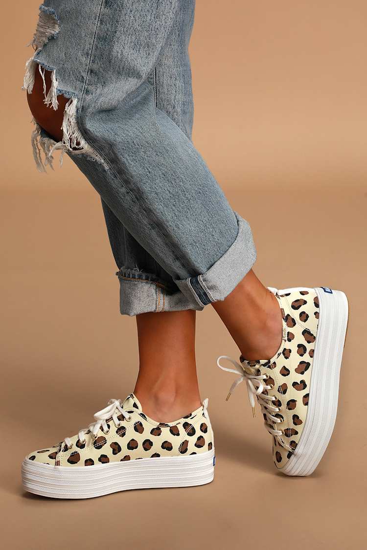 Triple Up Cream Sneakers - Sneakers - Leopard Shoes Lulus