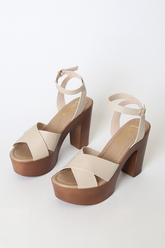 all white platform sandals