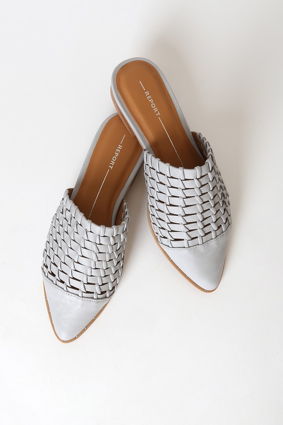 woven pointed mules