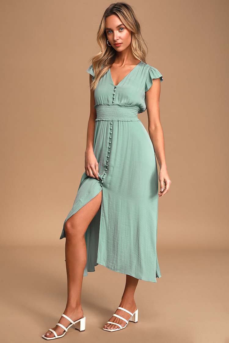 evernew green dress Ever New Green Blair Back Detail Maxi Dress – Continuiti main image 1