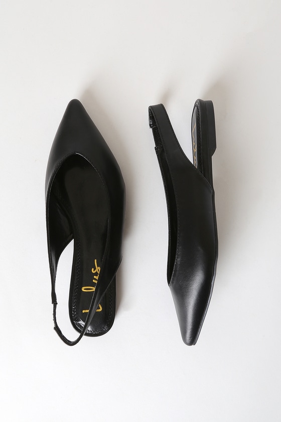 Chic Black Flats - Pointed-Toe Flats - Slingback Flats - Lulus