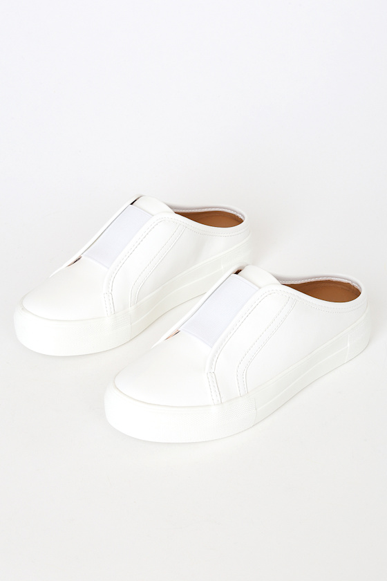 Russel White Backless Slip-On Sneakers 3