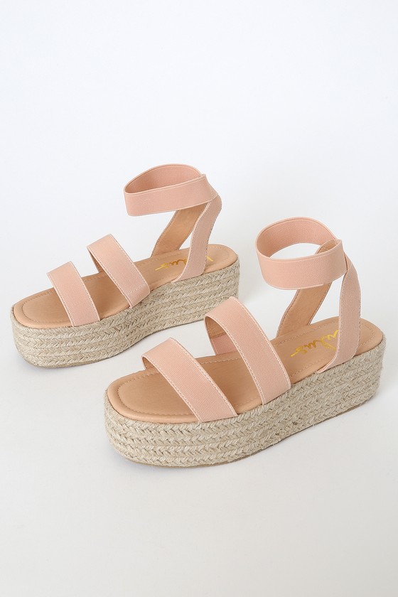 nude flatform sandals
