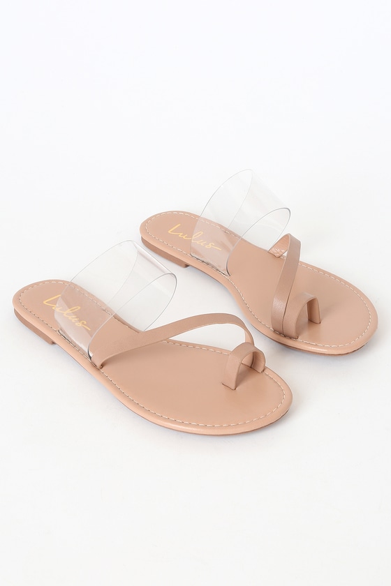 nude sandals flat