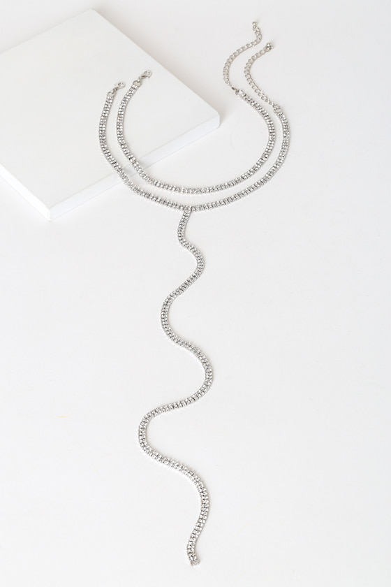 After Hours Glam Silver Rhinestone Choker Necklace 4