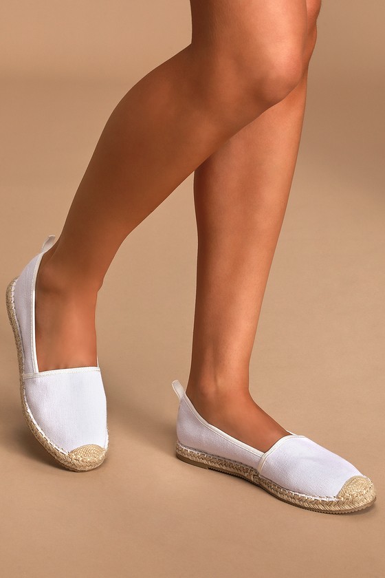 white espadrille slip on