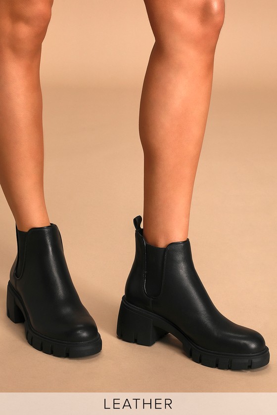 Steve Madden Howler - Black Leather Boots - Leather Chelsea Boots