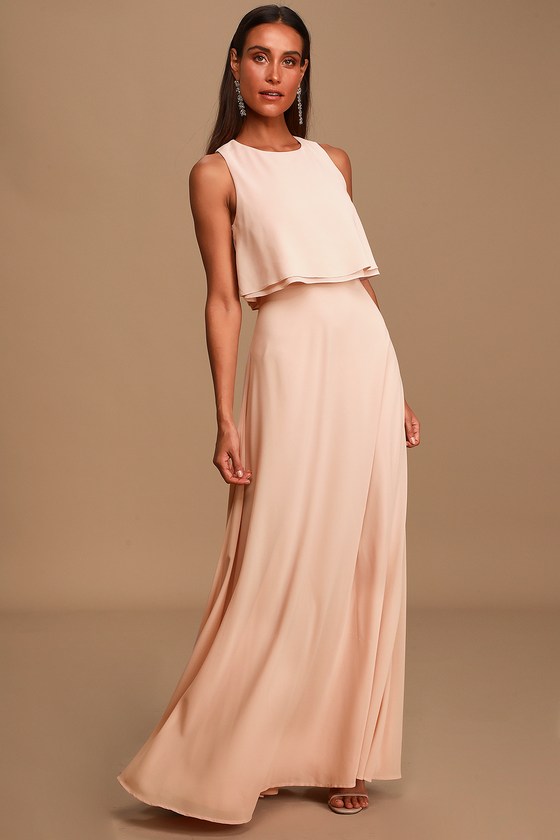 blush sleeveless dress