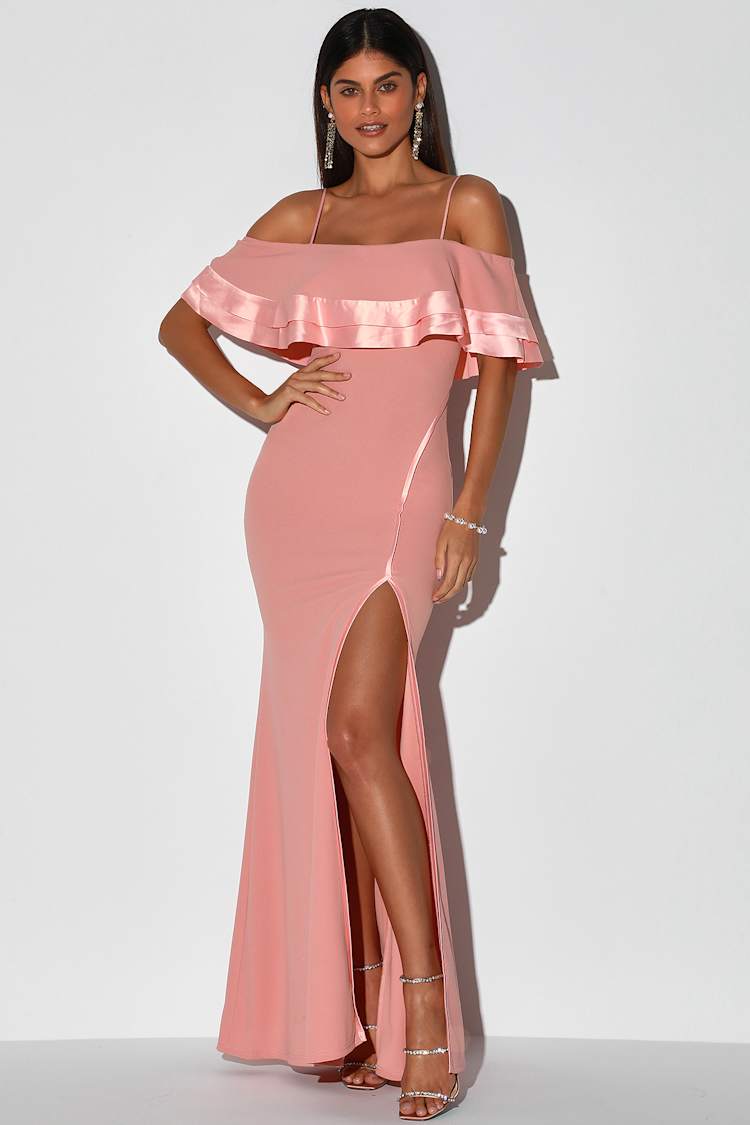sachin and babi light blue dress Dusty Pink Beads & Tulle V Neck Mermaid Prom Dress main image 0