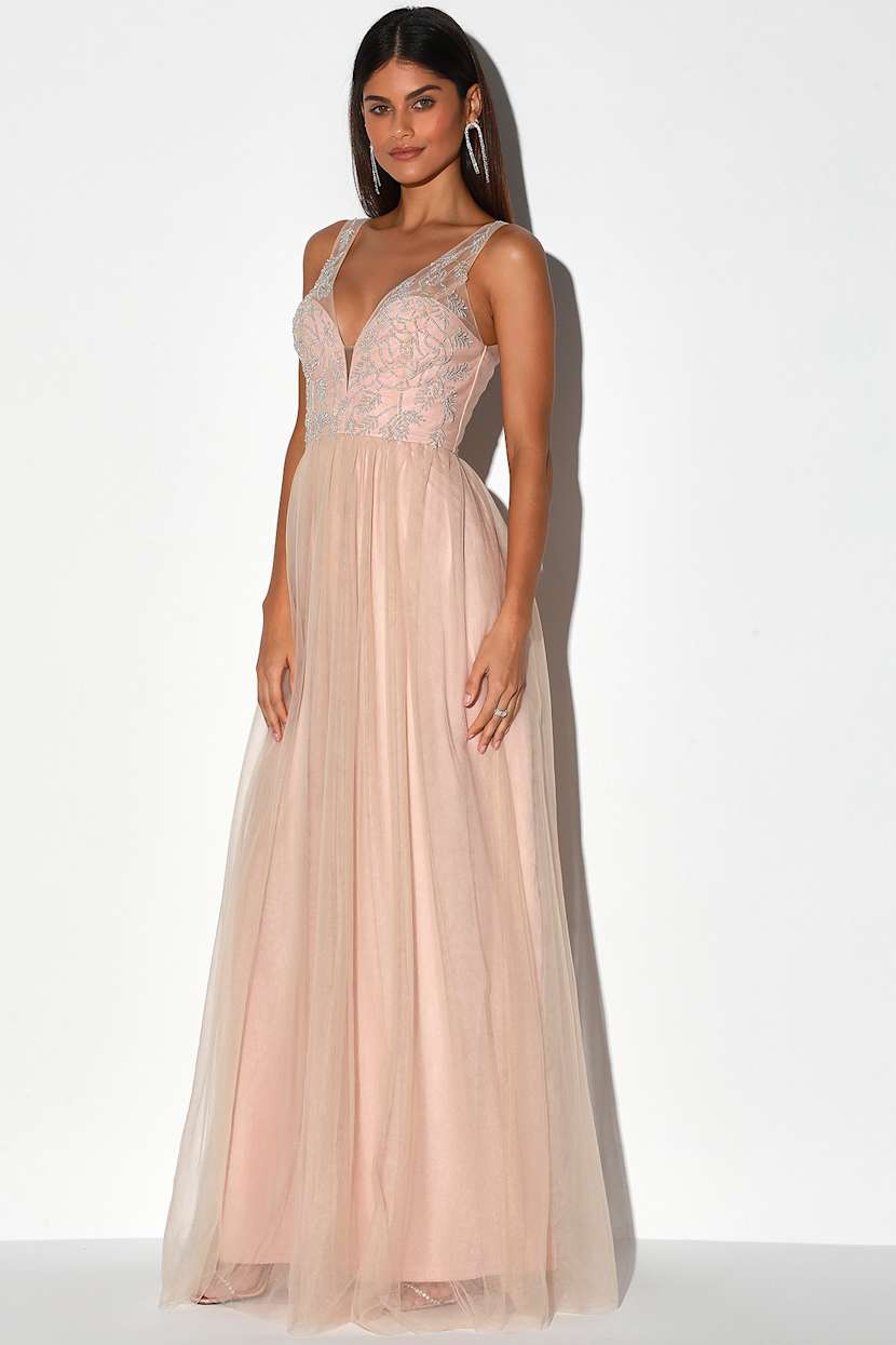 blush beaded bridesmaid dresses Spaghetti Strap Dusty Pink Bead Top High Low Matte Satin Bridesmaid Dresses