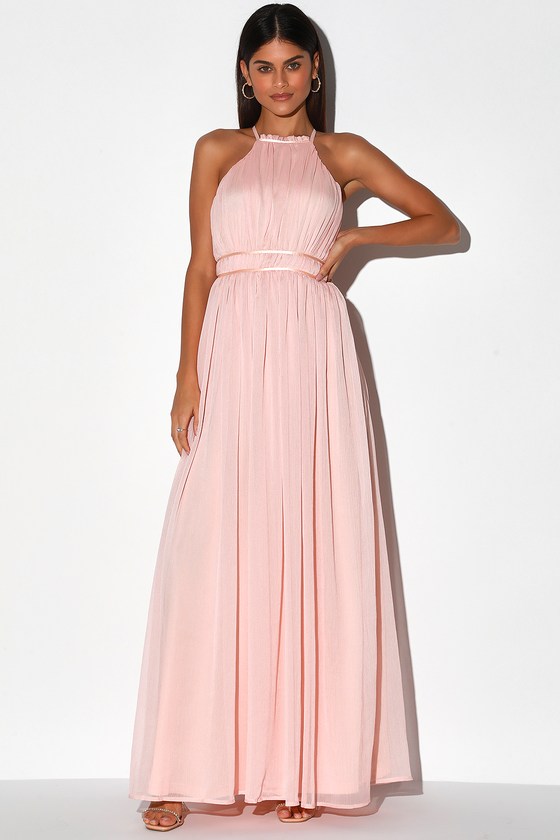 soft pink maxi dress